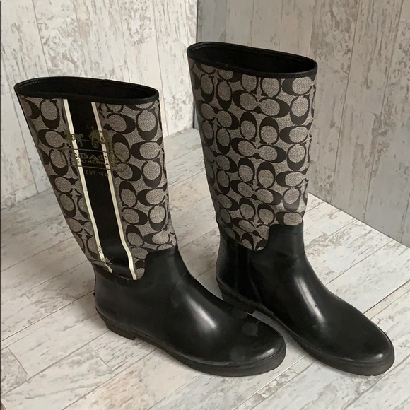 Coach Shoes - Coach Rainboots Black Size 10ish